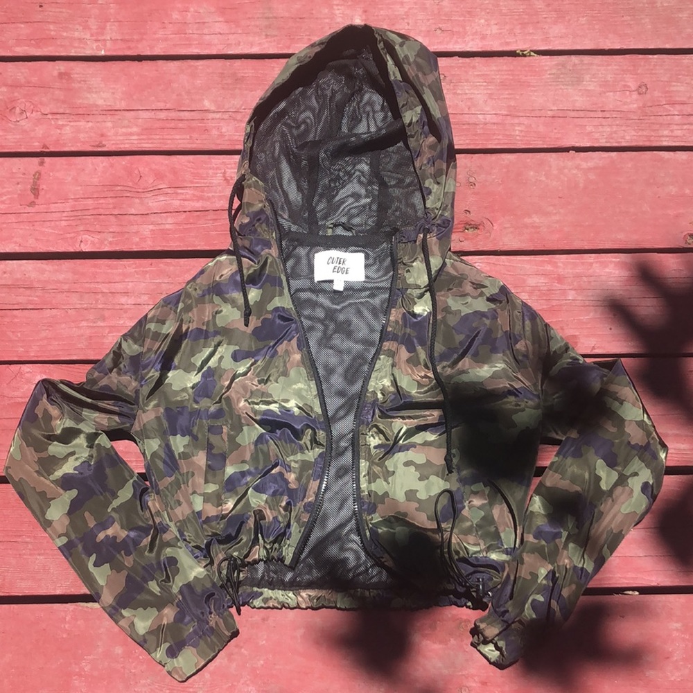 Green Camouflage Bomber Jacket Hoodie